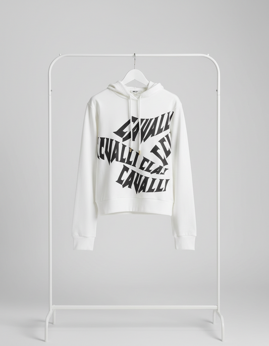 Cavalli Class White Cotton Sweater